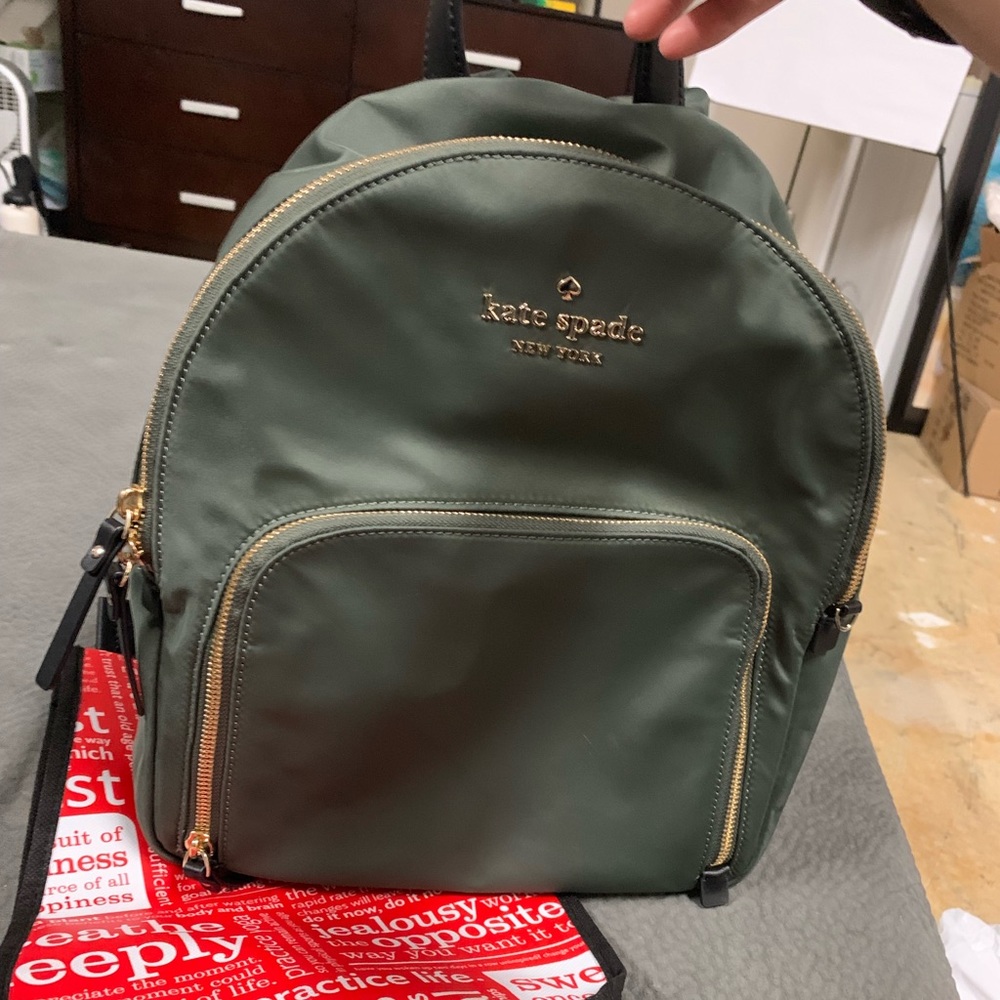 Late Spade Olive green bookbag